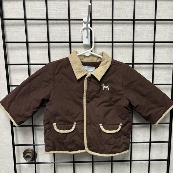 VINTAGE Janie and Jack Brown Jacket Size 6-12m - Picture 1 of 9